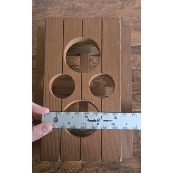Vintage Redwood Picnic Table Condiments Holder For Picnics BBQ Parties Wooden - Picture 11 of 13